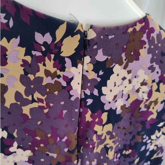 Lands End Floral Purple and Navy Sheath Dress, 16 - Picture 5 of 10